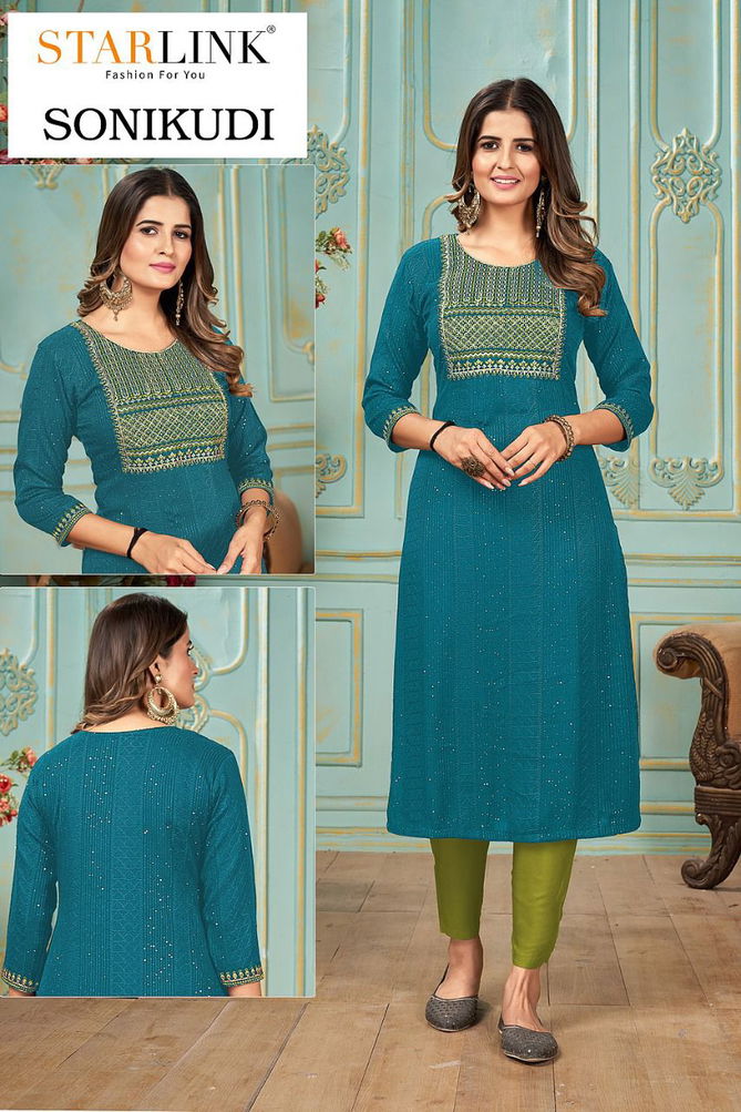 Starlink Soni Kudi Fancy Designer Ethnic Wear Rayon Latest Kurti Collection